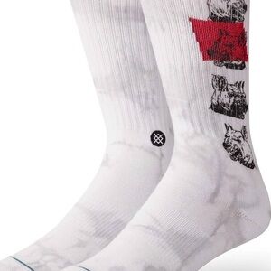 Stance Mens Socks “Respect The Elders” White/Light Gray Patterned